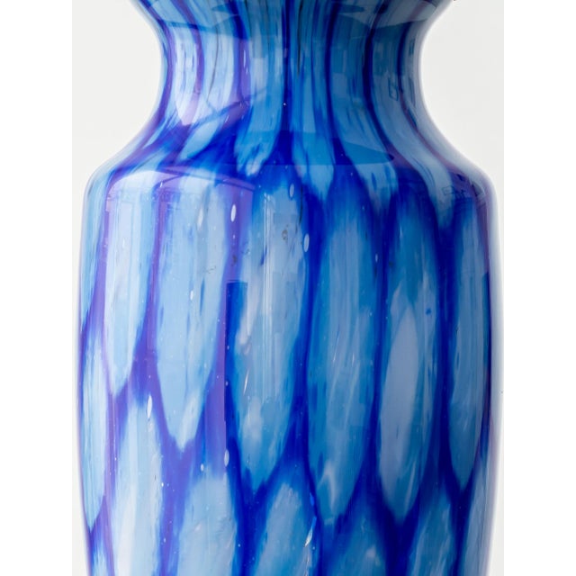 Art Deco Bohemian Blue Art Glass Table Lamp with Cast Brass Base.Czechoslovakia, 1920s For Sale - Image 15 of 18