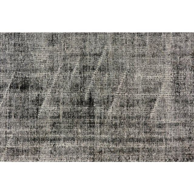 Traditional Vintage Turkish Rug in Black and White Distressed Pattern, From Rug & Kilim For Sale - Image 3 of 7