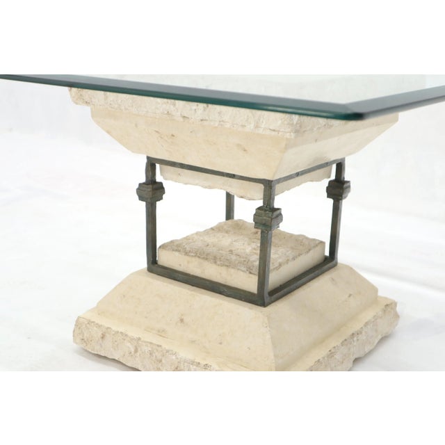Square Suspended Base Glass Top Coffee or Side Table For Sale - Image 10 of 12