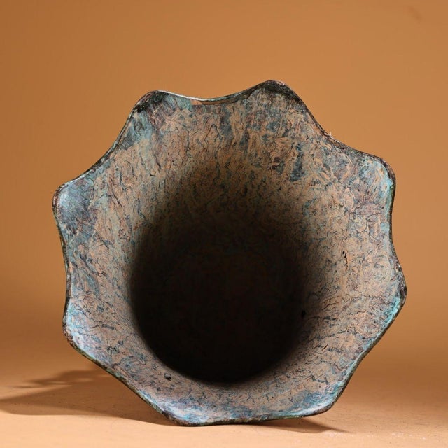 Bronze Bronze Bell With Gold & Silver Inlay – Double Dragon Archaistic Zhong For Sale - Image 8 of 9