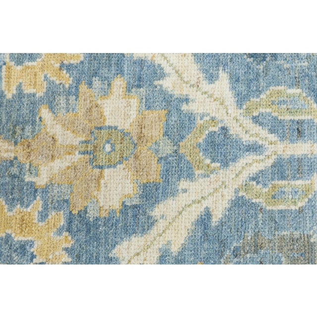 10' X 10' Modern Sultanabad Hand-Knotted Wool Area Rug - Slate Blue & Sage For Sale - Image 11 of 11