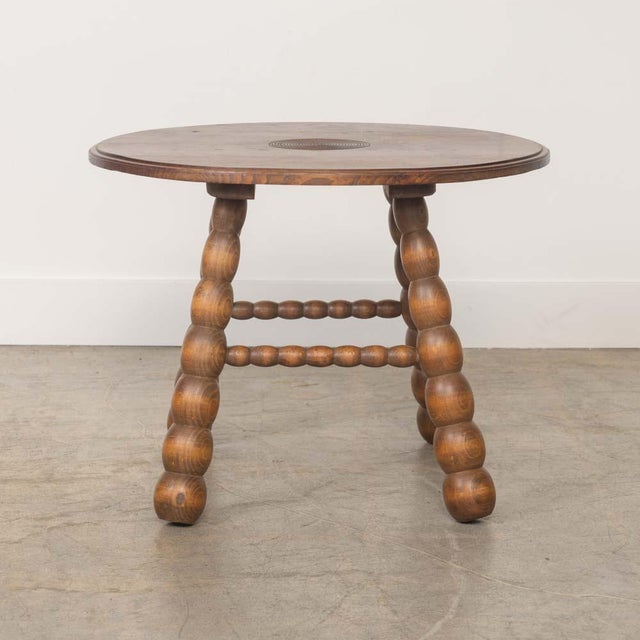 French 1940s French Bobbin Wood Table by Charles Dudouyt For Sale - Image 3 of 8