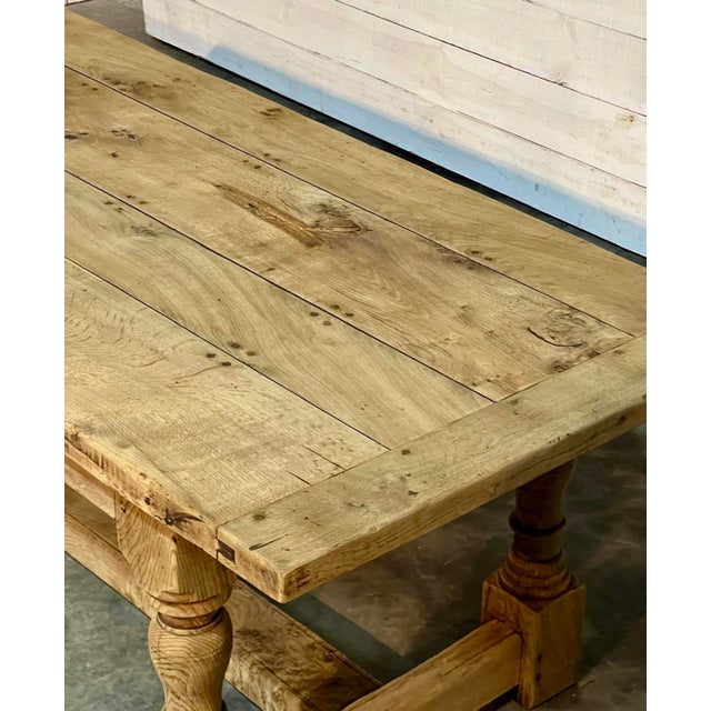 Bleached Oak Farmhouse Dining Table, 1925 For Sale - Image 13 of 18