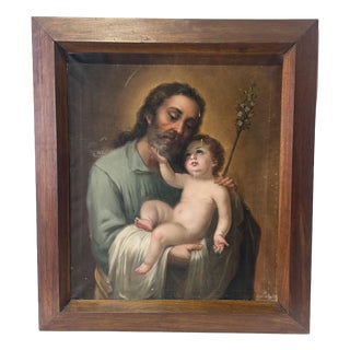 St. Joseph with the Child Jesus, 1902, Oil on Canvas For Sale