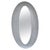 A sculptural modernist oval mirror by artist Lorenzo Burchiellaro. Textured cast aluminum with a slightly concave shape....
