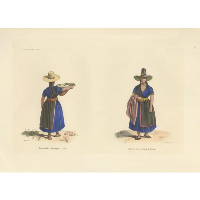 Peruvian Women of Lima, Cheese Seller and Regional Costume, 1841, Lithograph For Sale - Image 11 of 11