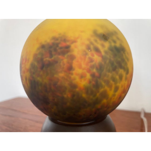 Art Deco Yellow Round Glass Table Lamp from Art Dfrance, 1930, in Flawless conditions. Designed 1920 to 1949 This piece...