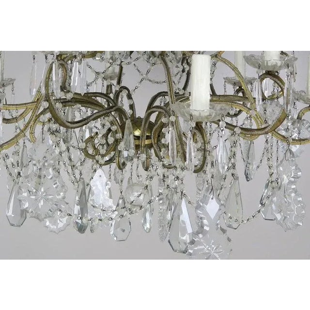 Transparent 10-Light French Louis XV Style Crystal Beaded Chandelier, Circa 1930s For Sale - Image 8 of 11