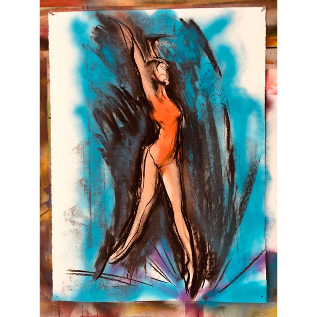 2020s “Dancer” Gesture Drawing by Erik Sulander 30x22 on Amsterdam Paper For Sale - Image 5 of 5