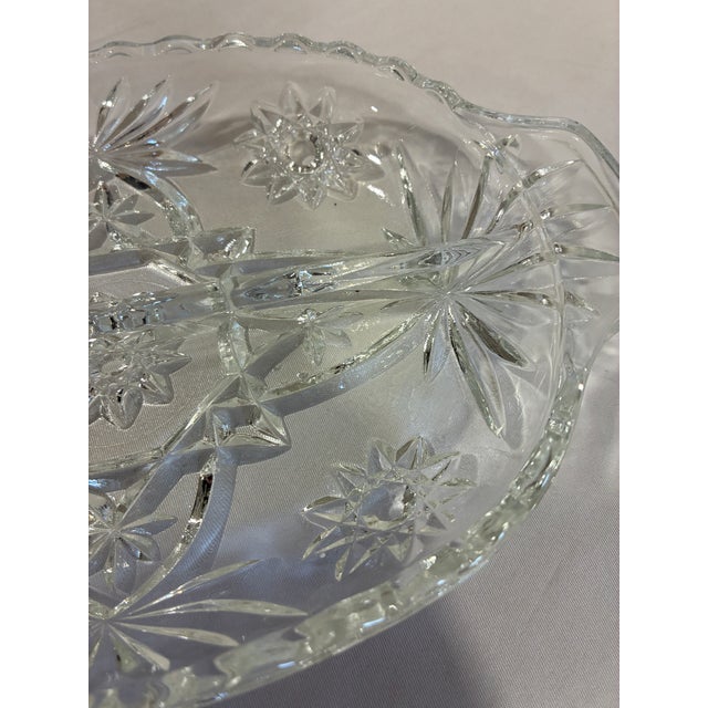 Mid 20th Century Anchor Hocking Pressed Glass Relish Dish, Star of David Pattern For Sale In Oklahoma City - Image 6 of 8