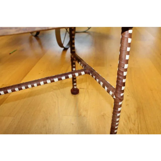 Mid 20th Century Mahogany Free Edge Table With Leather Wrapped Legs For Sale - Image 5 of 13