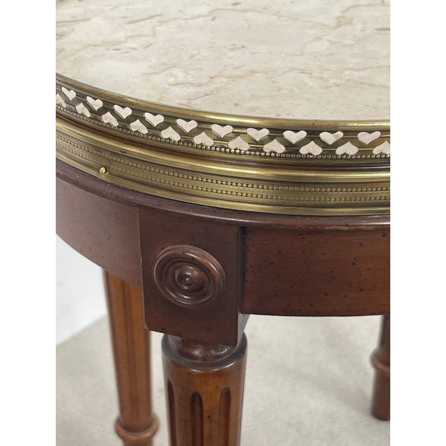 French Marble Top Bouillotte Martini Table For Sale - Image 11 of 12