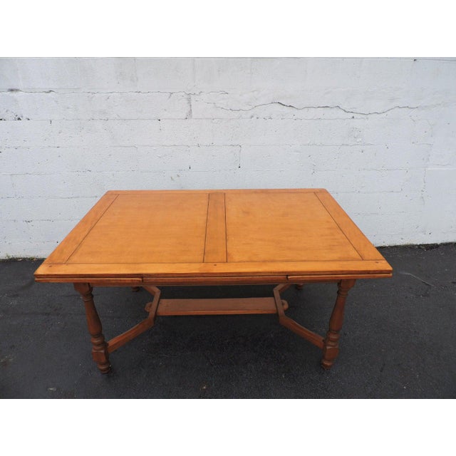 Hard Rock Maple Retractable Dining Table With 6 Chairs by Whitney