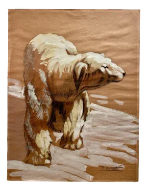 P. Comet, Polar Bear on the Ice Floe, Watercolor & Pencil on Paper