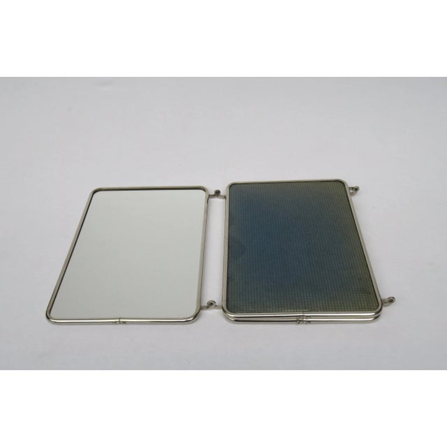 Chrome-Plated Triptych 3-Part Mirror, France, 1940s For Sale - Image 4 of 12