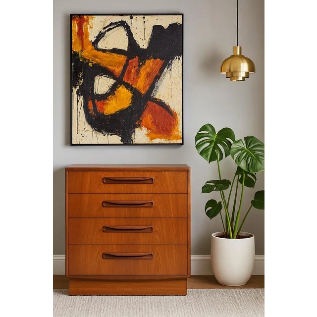 Vintage Mid century Modern Teak Dresser from G-Plan's iconic Fresco line, c. 1960's. This small piece packs a punch...