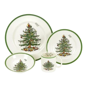 Spode Christmas Tree Dinnerware 4-Piece Place Setting, Service for One