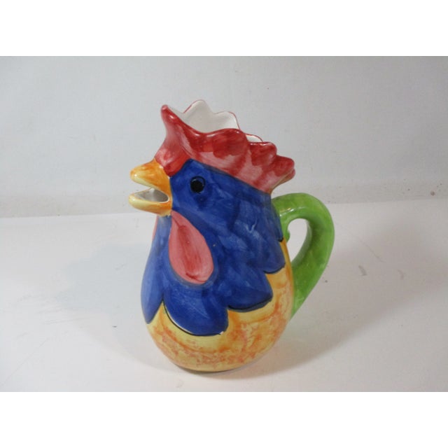 Ceramic 1980s Italian Hand Painted Rooster Jug For Sale - Image 7 of 7