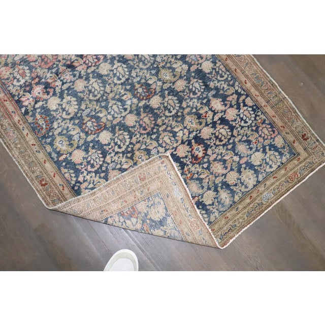 Early 20th Century Ink Blue Long Persian Malayer Runner - 3' x 18'7" For Sale - Image 10 of 12