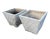 Elevate your garden, patio, or entryway with this striking pair of vintage cast stone planters. Crafted with an eye-...