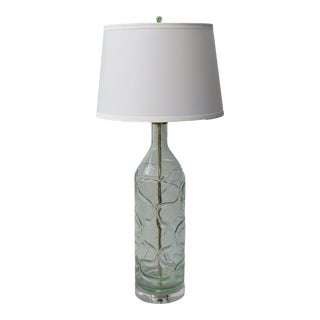 Wavy Retro Style Blown Glass Lamp by C. Damien Fox For Sale