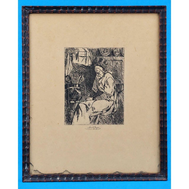 Measurements (including frame): height: 37 cm; width: 30.5 cm; depth: 1.5 cm object : an antique intaglio print on paper,...