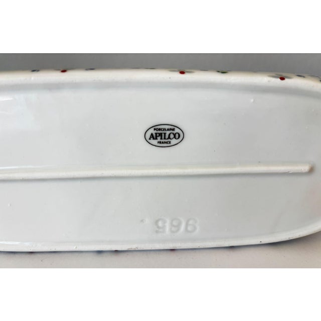 White Apilco French Porcelain Cow-Form Butter Dish “Beurre Fermier" For Sale - Image 8 of 11