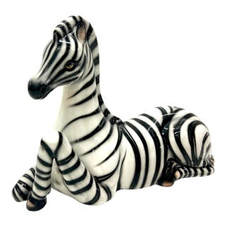 Modernist Vintage Italian Porcelain Zebra For Sale
