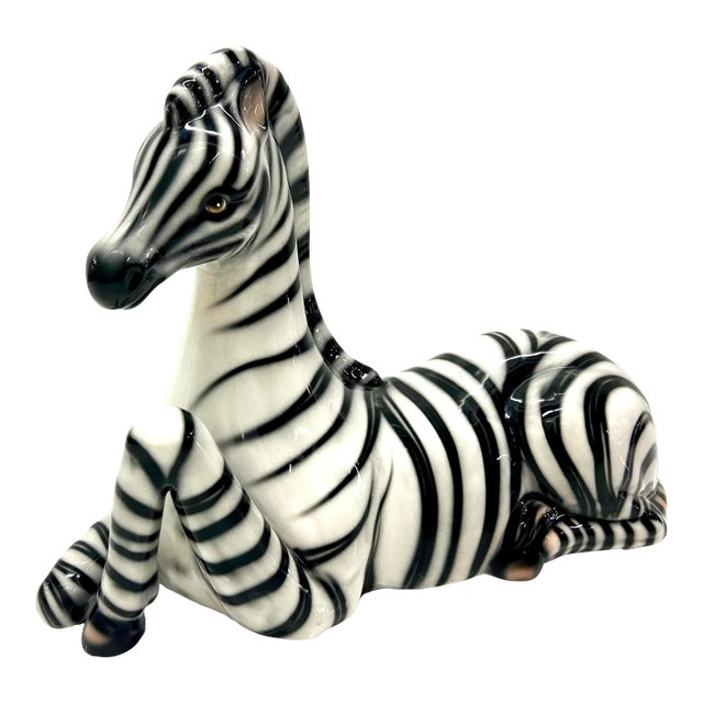 Modernist Vintage Italian Porcelain Zebra For Sale