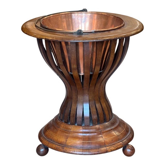 Mid 19th Century Classical Form Mahogany, Brass and Copper Peat Bucket For Sale