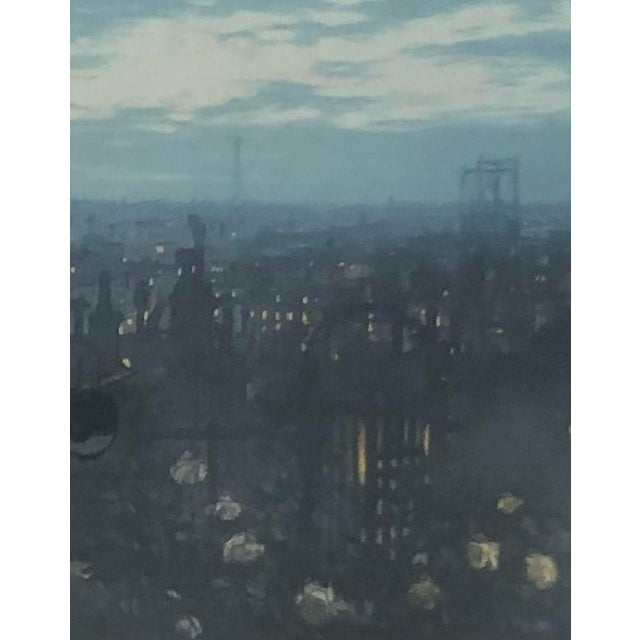 1930s Lionello Balestrieri, Deux amants dans un jardin au dessus de Paris, Engraving, Framed For Sale - Image 5 of 10