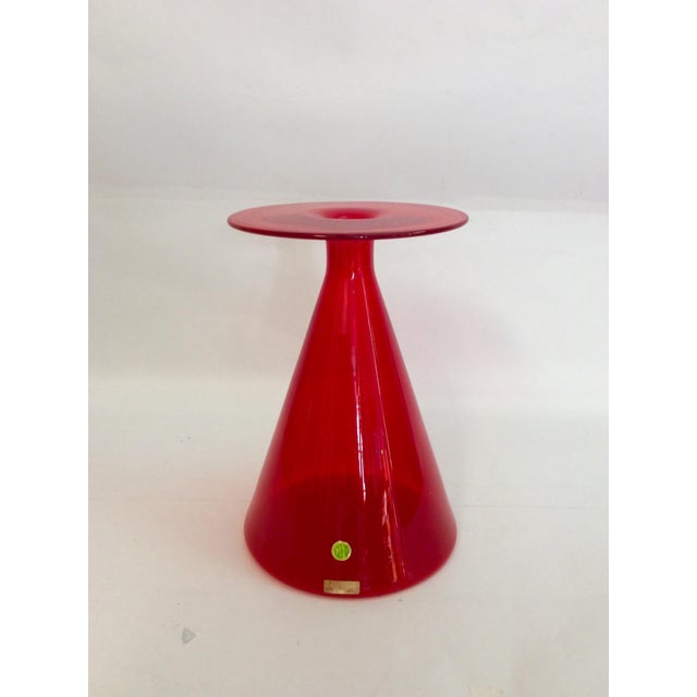 Red Murano Glass Vase by Gino Vistosi, Italy, 1960s For Sale - Image 8 of 10