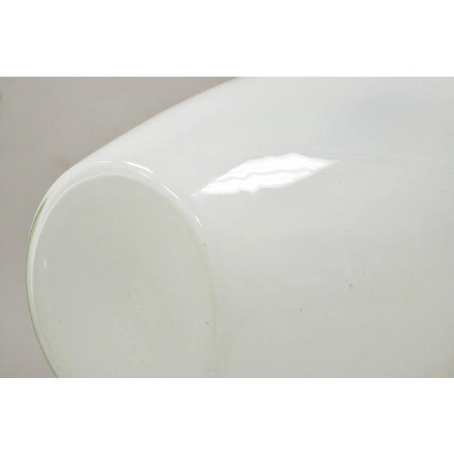 Glass Vintage Modern Large White Cased Blown Glass Floor Vase Vessel For Sale - Image 7 of 8