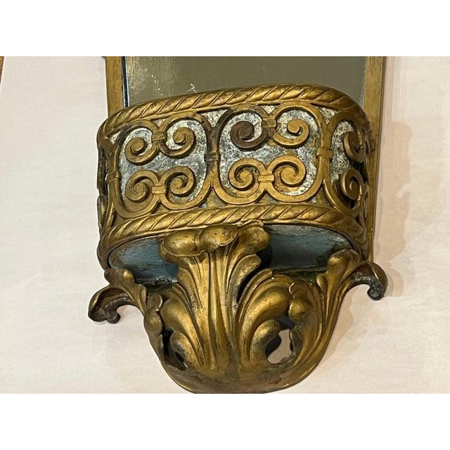 Pair of Antique Art Deco Gilt Mirrored Sconces For Sale - Image 17 of 18