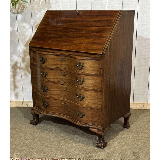 English Mahogany Secretary Desk, 1930s For Sale - Image 18 of 18