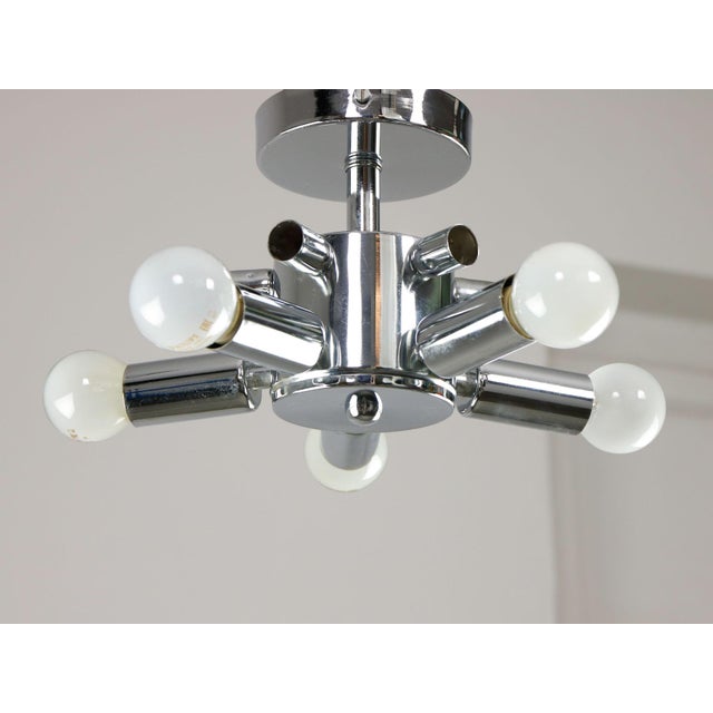 Vintage Italian Ceiling Lamp in Chrome and Opaline, 1980s For Sale - Image 11 of 13