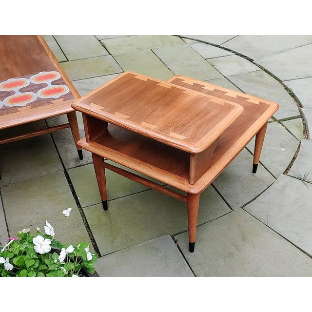 Lane Acclaim Pair of Tiered Side Tables and Coffee Table For Sale - Image 12 of 13