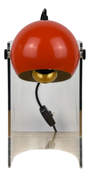 Space Age Orange Spot Light with Acrylic Stand, 1970s