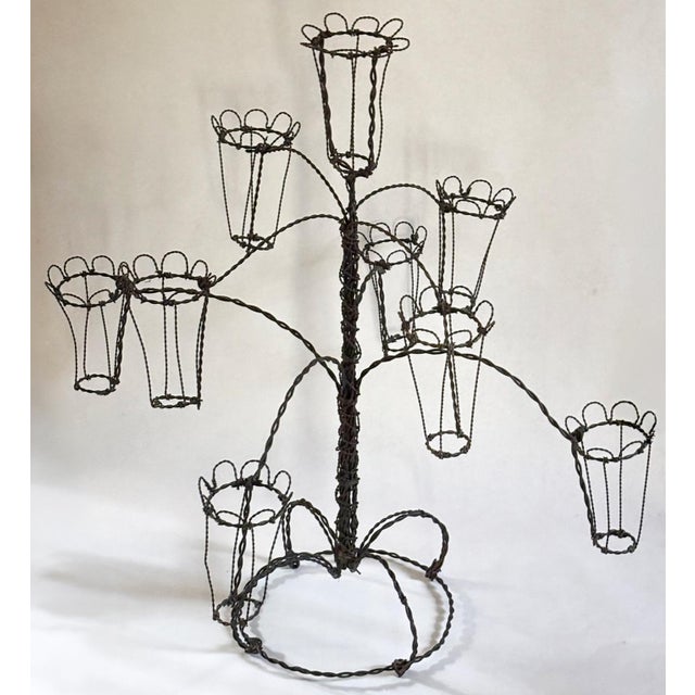 Unique wire plant holder. Purchase attributed to the French antique market in Marshall Fields Chicago. Perfect for small...