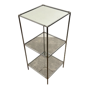 Mid 20th Century Poul Cadovius “Abstracta” 3-Shelf Chrome and Glass Display Bookcase