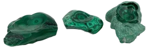 African Malachite Bowls, 1970s, Set of 3