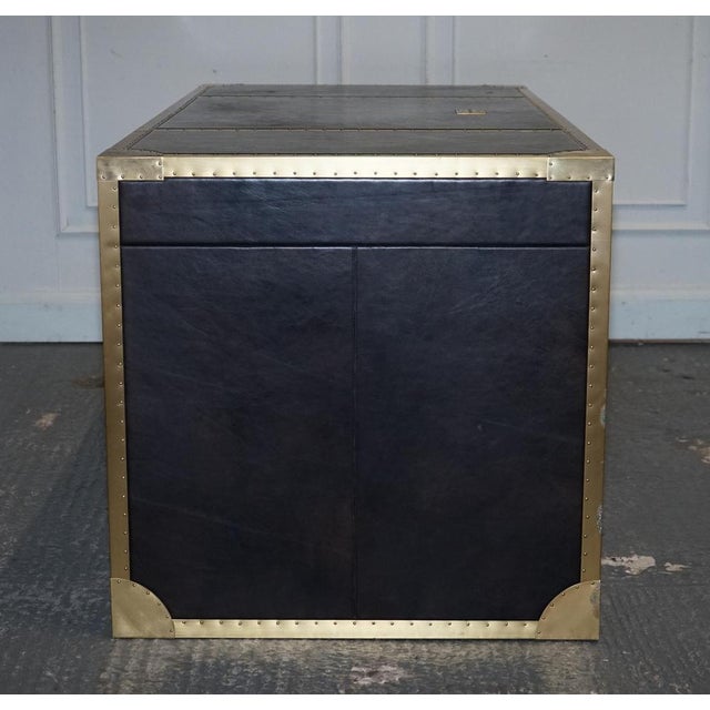 Cumberland Collection Desk in Aged Leather with Red Velvet Lining from Timothy Oulton For Sale - Image 14 of 18