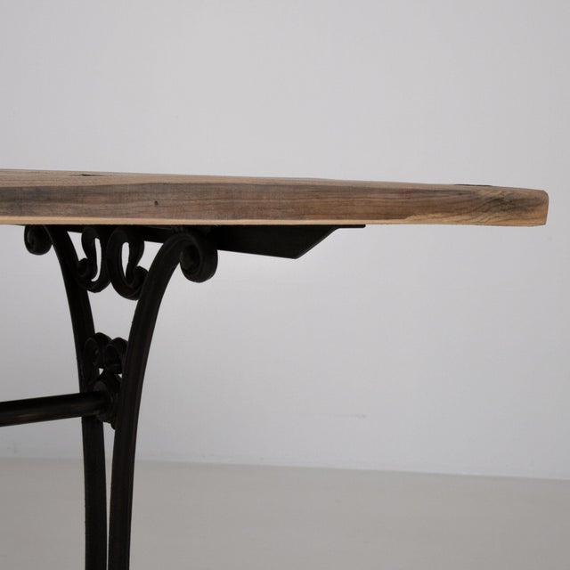 French 19th Century France Black Iron Console Table For Sale - Image 3 of 11