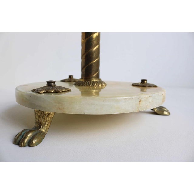 Metal Italian Hollywood Regency Brass and Marble Hall Tree Coat Rack with Twisted Column, 1950s For Sale - Image 7 of 14