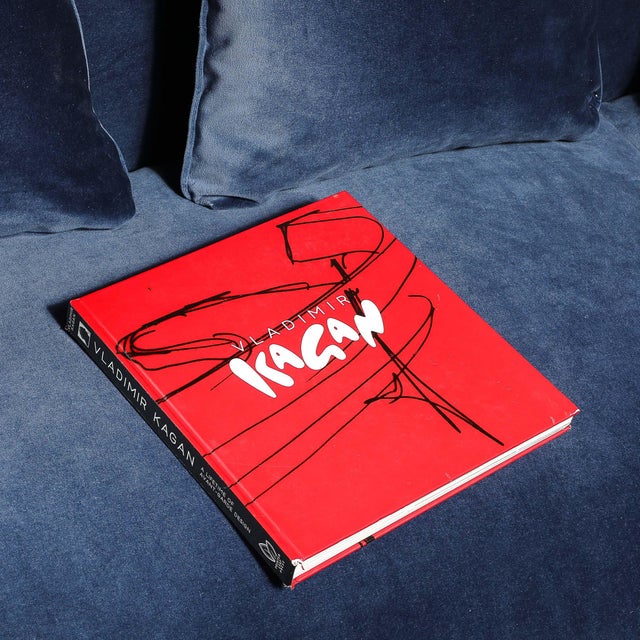 Mid-Century Smoked Sapphire Velvet Sculptural Supported Sofa by Vladimir Kagan For Sale - Image 11 of 12