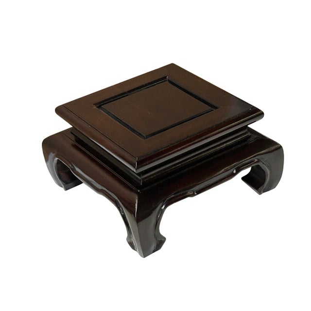 5.5" Dark Brown Square Claw Legs Wood Display Stand Riser Easel For Sale - Image 4 of 7
