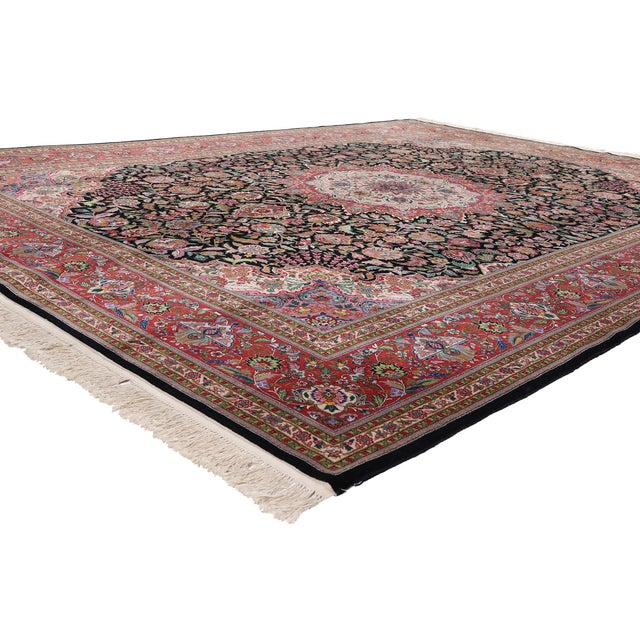 77256 Vintage Chinese Tabriz Rug, 09'01 x 12'04. The Imperial Bloom: A Vintage Chinese Persian Tabriz Rug of Regal...