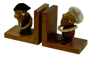 Danish Optimist and Pessimist Bookends by Hans Bolling, 1960s, Set of 2