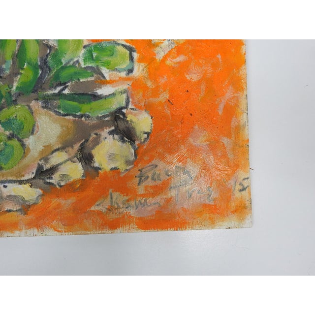 Contemporary oil on wood panel landscape painting with Joshua tree by K. C. Bacon (20th, 21st c.) Washington. Signed,...