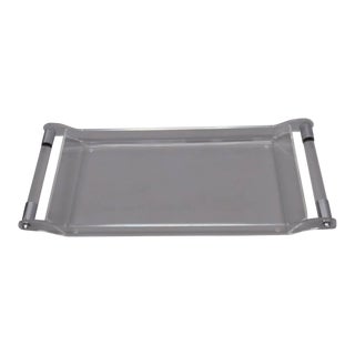 Lucite with Chrome Serving Tray For Sale